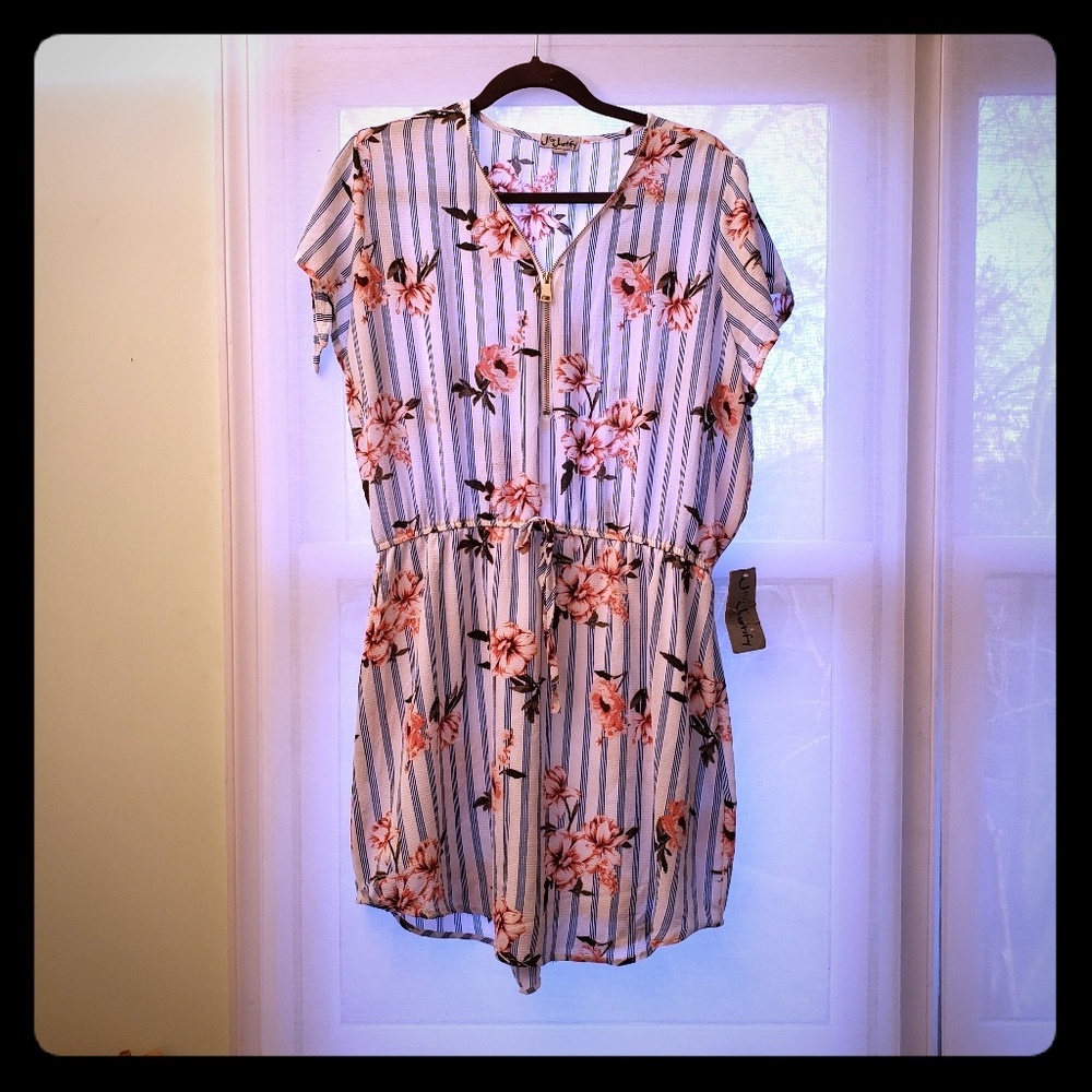 NWT J for Justify stripped floral dress